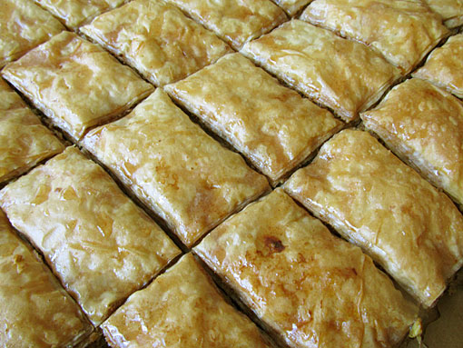 baklava in baking tray