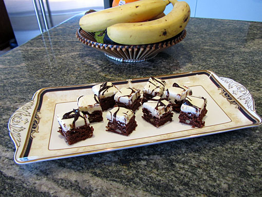 brownies with mint icing