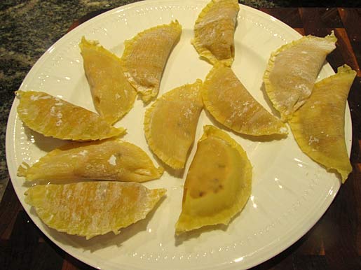 pumpkin ravioli in wonton wrappers