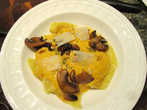 squash or pumpking wonton ravioli