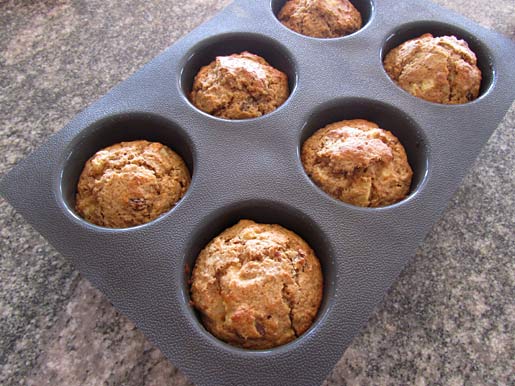 bran muffins with apples and sultanas