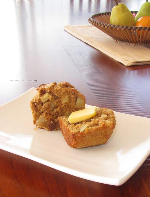 hot muffin sitting on a plate