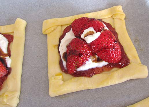 strawberry tart ready to be baked