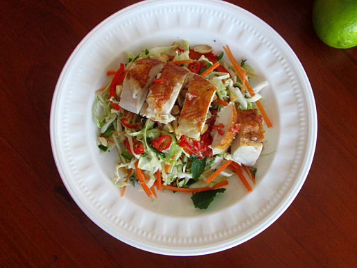 how to make Vietnamese chicken and mint salad