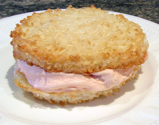 coconut macaroon ice cream sandwich
