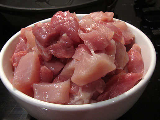 chopped chicken thighs