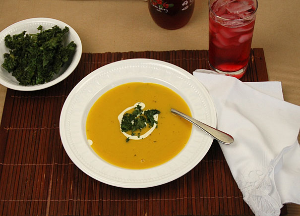 Pumpkin, apple and ginger soup