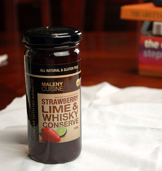 strawberry lime and whiskey conserve